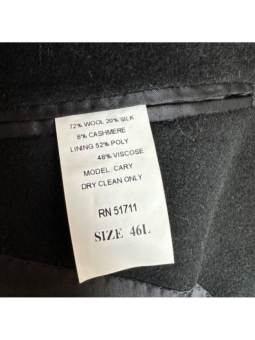T. Harris London Blazer Cashmere Silk Wool Blend Black 2 Button Men’s Jacket - Picture 4 of 10